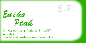 eniko ptak business card